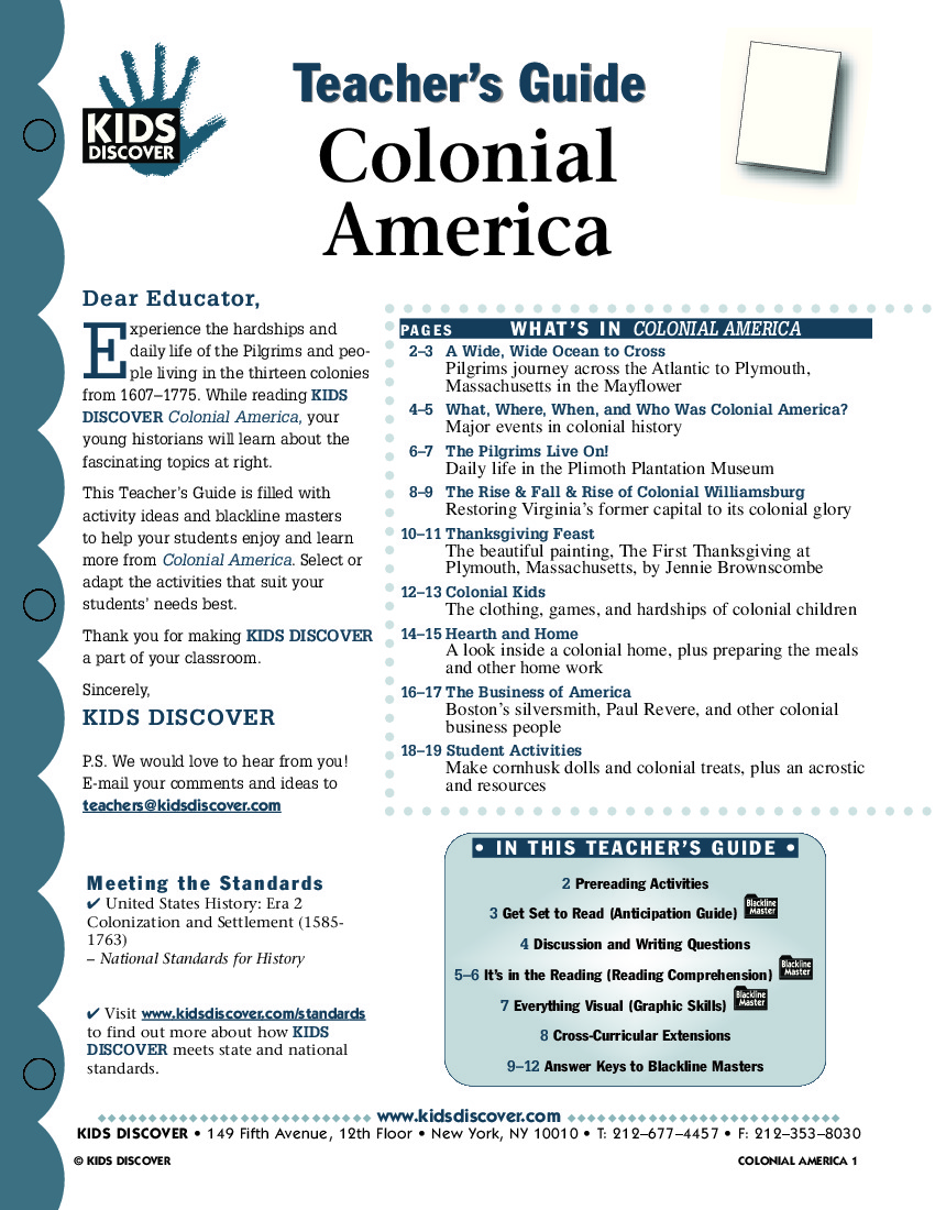Worksheets Colonial America Worksheets colonial america kids discover tg 024 jpg