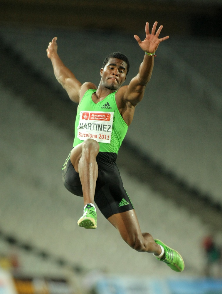 Are you ready to fly? With a running start, Olympic long jumper Wilfredo Martinez can sail through the air for more than 26 feet. (Maxisport/ Shutterstock)
