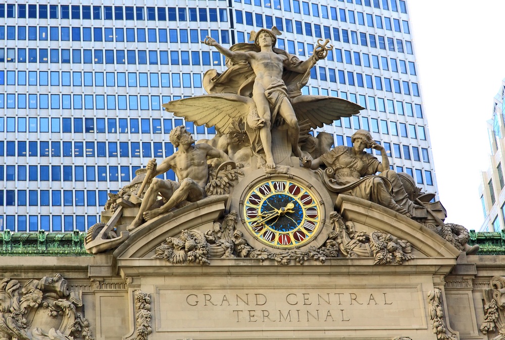 This 50-foot-high statue of the Roman god Mercury stands atop New York’s Grand Central Terminal. Celebrating its 100th anniversary this year, Grand Central was built by the family of the railroad tycoon Cornelius Vanderbilt. Mercury (the god of commerce) was often depicted in train stations of this era; his winged hat and feet made him speedy like the trains. (Gary718/ Shutterstock)