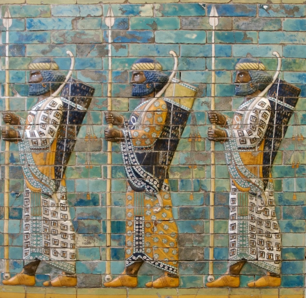 This relief from Babylon (in modern-day Iraq) shows three ancient Assyrian warriors. Although war and victory were celebrated in the artwork of ancient empires, being constantly at war and invading new territories was expensive. Emperors had to pay for weapons, food, clothes, and supplies for their armies. Sometimes the heavy cost of maintaining an empire led to its demise.  (jsp/ Shutterstock) 