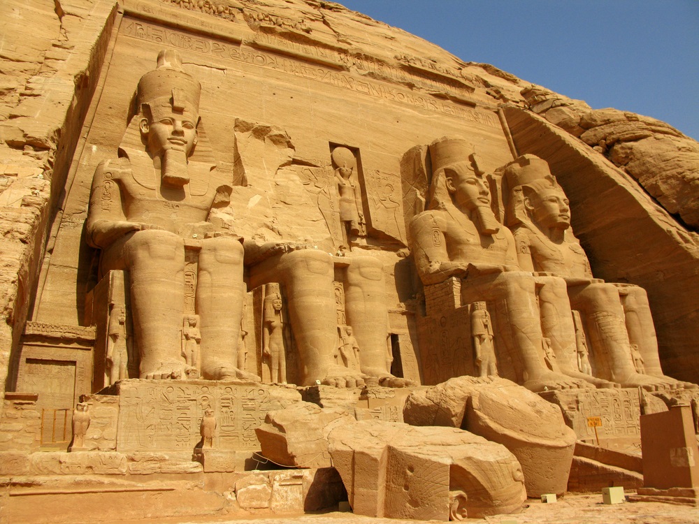 The Abu Simbel Temple was carved out of a mountainside in southern part of the Egyptian Empire under the orders of Pharaoh Ramesses II in 1244 BC. The statues depict the pharaoh himself. More than a vanity project, monuments like this were meant to intimidate rival kingdoms. (Nestor Noci/ Shutterstock) 