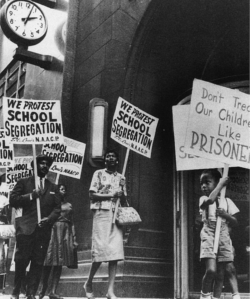 In the early 1950s, public protests helped bring the fight to desegregate schools all the way to the Supreme Court. (Photo Credit: Public Domain)