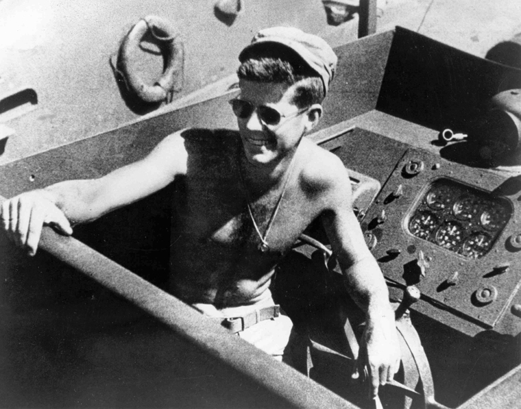 Lieutenant John F. Kennedy on PT-109 in the South Pacific in 1943. (John F. Kennedy Presidential Library and Museum, Boston.)