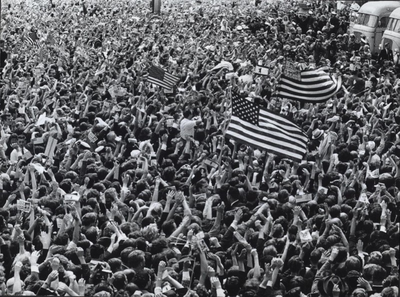 Crowds in West Berlin waiting to hear JFK’s “Ich Bin Ein Berliner” speech, 6/26/1963 (U.S. National Archives)