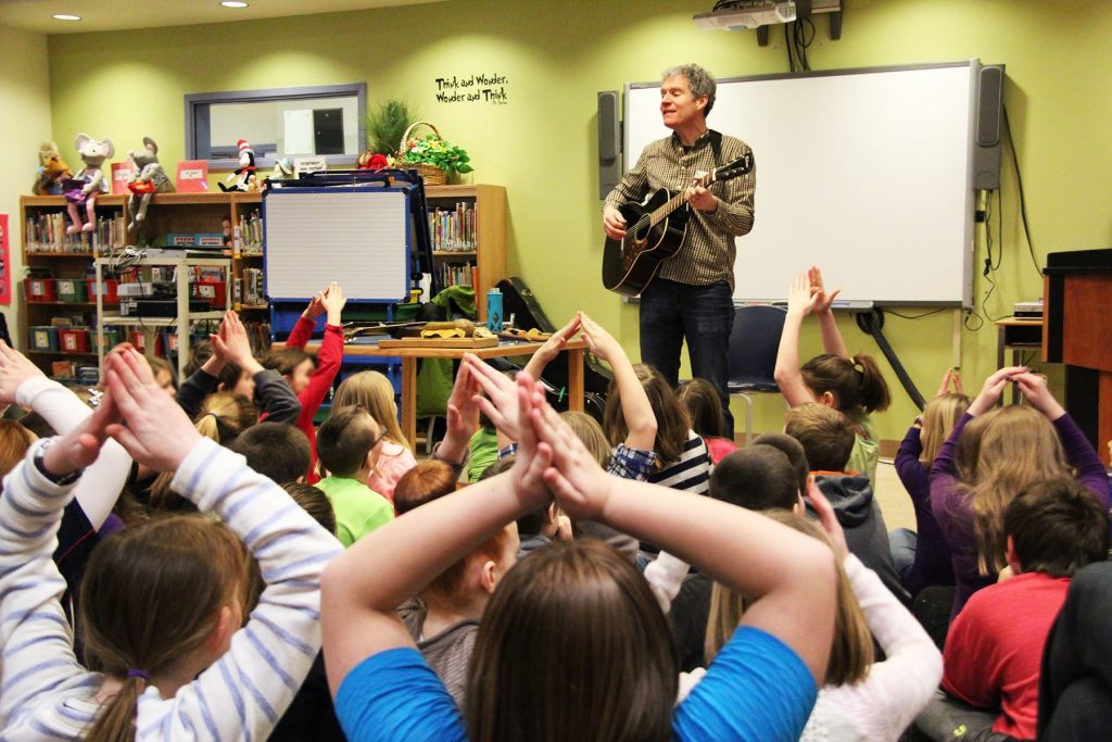 Dave Ruch performing school assemblies