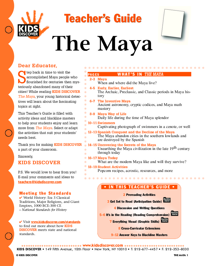 worksheet Mayan Worksheets For Kids the maya kids discover tg 018 jpg
